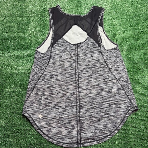 Lululemon Splatter Heather Black  Sculpt Tank Top Lightweight Yoga Tunic Size 8 - Picture 13 of 13